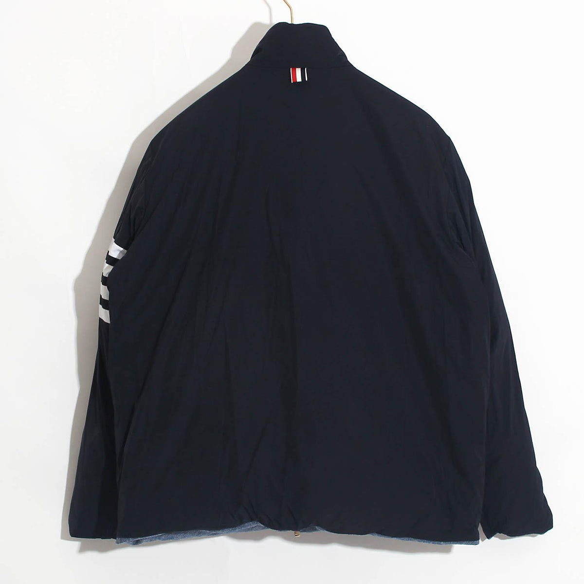 THOM BROWNE Men's 4 Bar Reversible Down Puffer Jacket Navy MJD091X 415