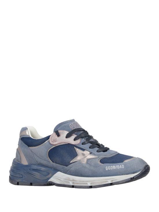 GOLDEN GOOSE Blue Denim Grey Low-Top Sneakers for Men
