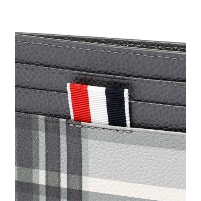 THOM BROWNE Madras Leather Card Holder Wallet MAW220A