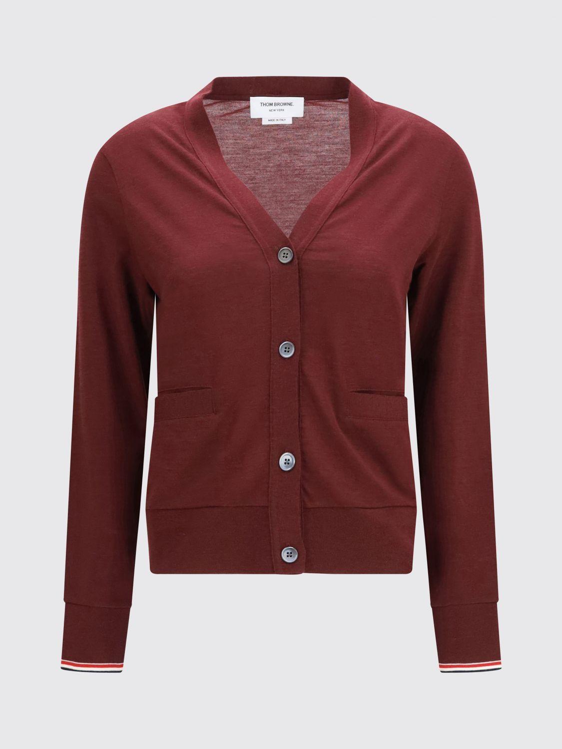 THOM BROWNE Wool Cashmere Cardigan Red Women