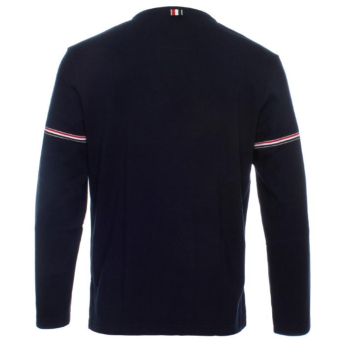 THOM BROWNE Cotton Rugby Long Sleeve T-Shirt Navy