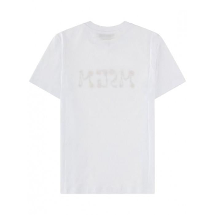 MSGM Flower Logo Cotton T-Shirt White Women’s