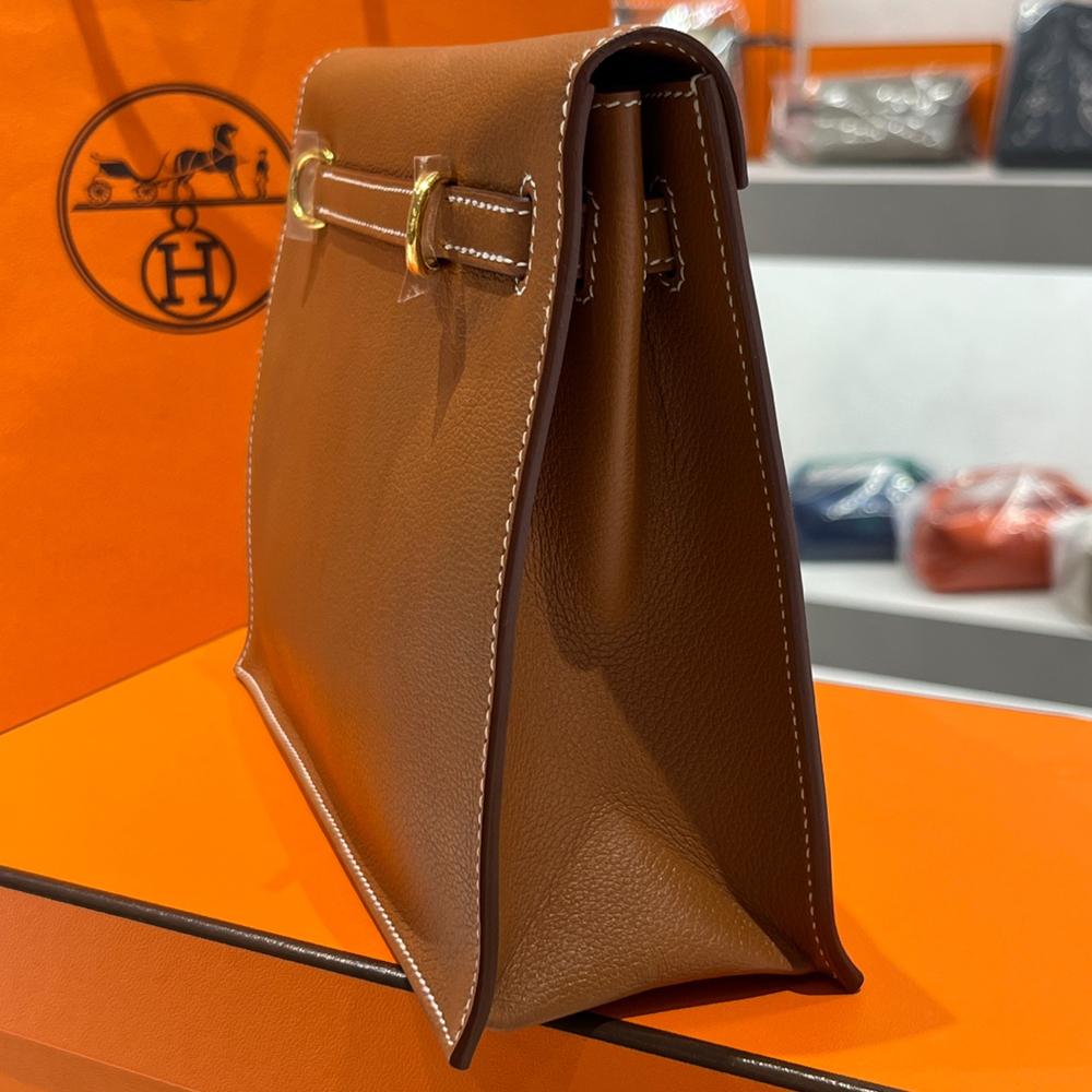 HERMES Kelly Dance Crossbody Bag Gold Color with Gold Hardware