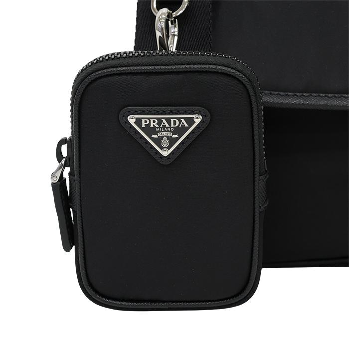 PRADA Re-Nylon Saffiano Triangle Logo Men's Crossbody Bag