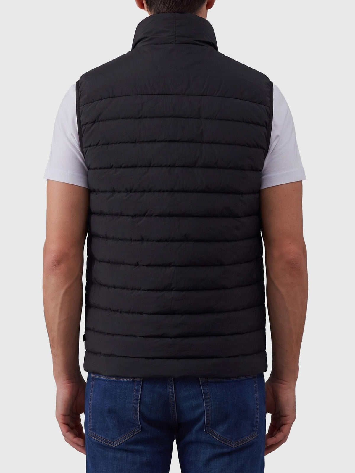 STONE ISLAND Black Nylon Down Vest