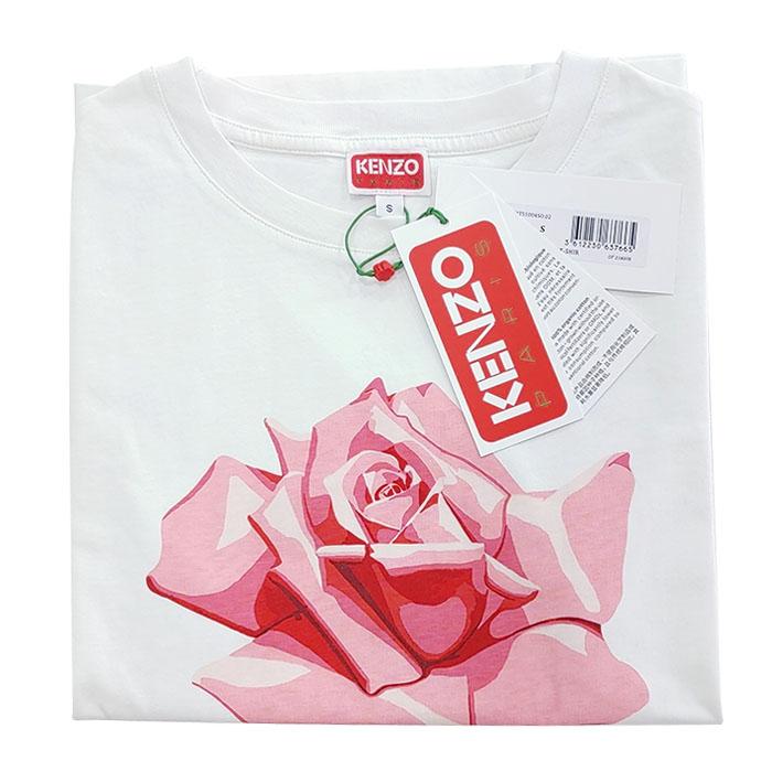 KENZO Rose Classic Fit T-Shirt Women’s White Cotton Top