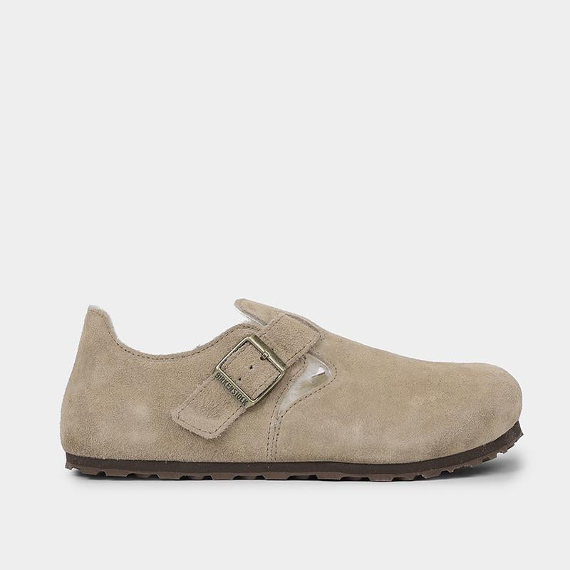 Birkenstock London Shearling Fur Shoes Taupe Sandals 1028470