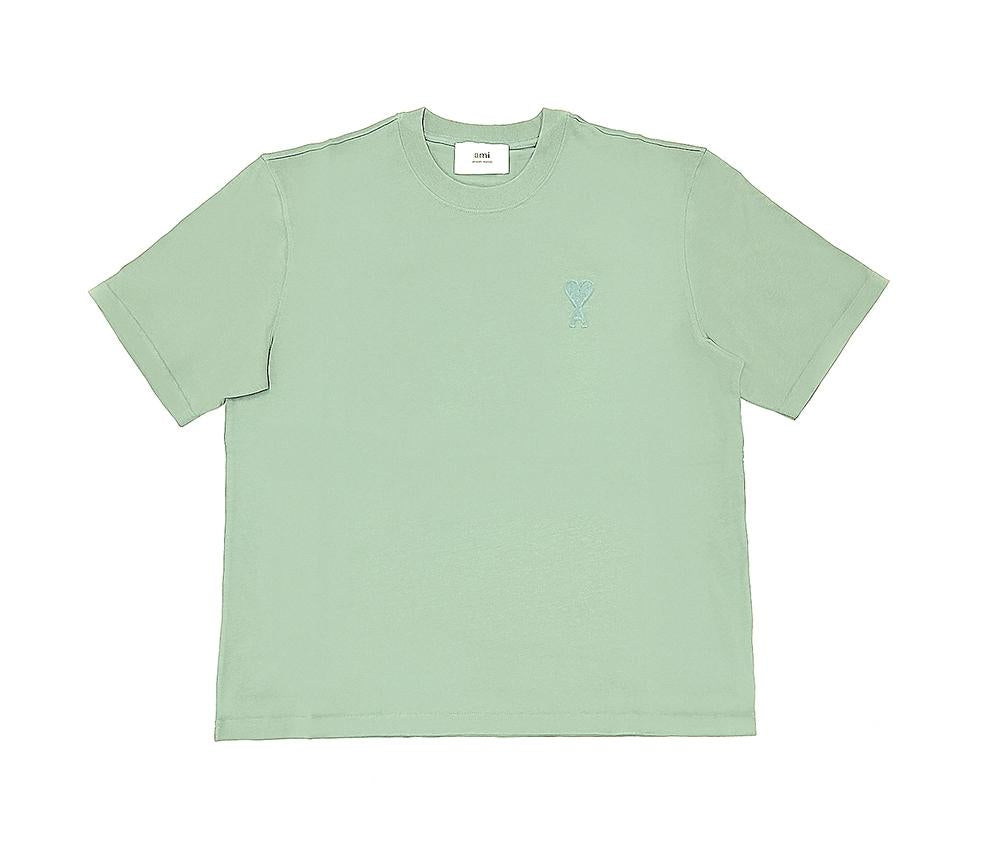 AMI Organic Cotton Jersey T-Shirt Green Jade Unisex