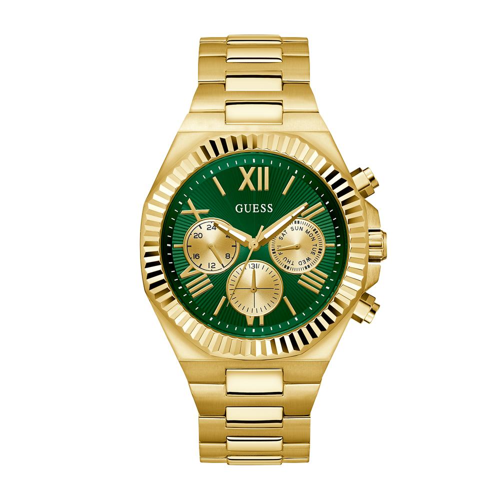 Guess Gold Green Metal Watch for Men GW0703G2