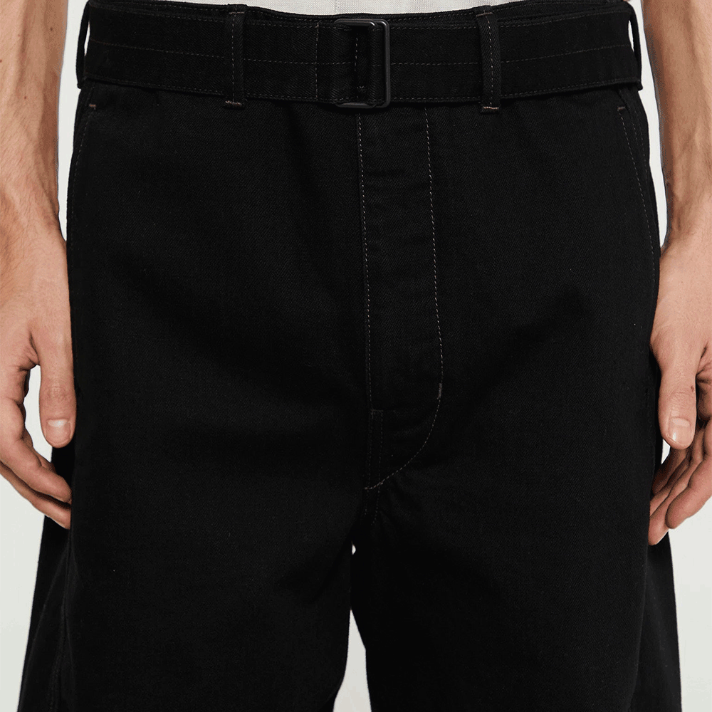 Lemaire Black Twisted Belt Trousers Men’s Classic Pants PA326 LD1055
