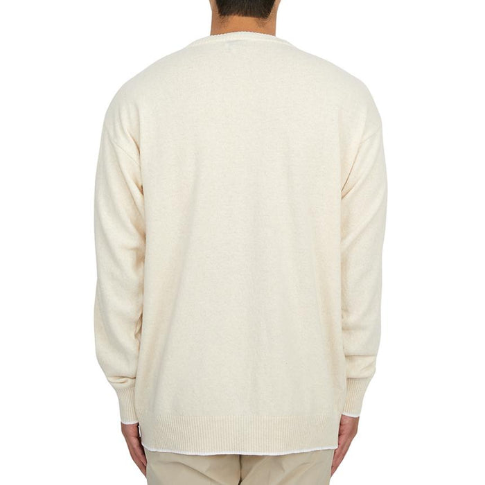 FAMILY FIRST Men’s Round Neck Knit Sweater White