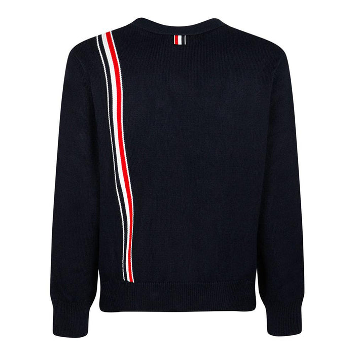 THOM BROWNE Men’s RWB Intarsia Cotton Cardigan Navy