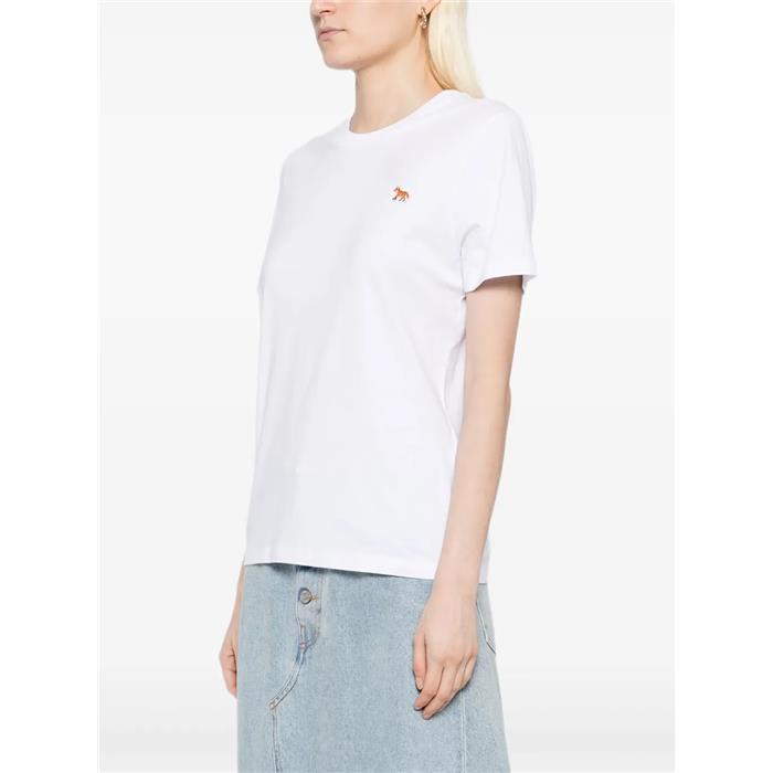 Maison Kitsune Baby Fox Patch Short Sleeve T-Shirt White Cotton
