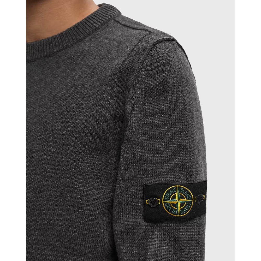 STONE ISLAND Lambswool Crewneck Sweater Men Brown