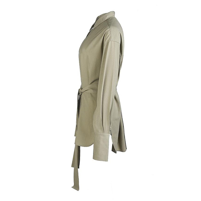 STUDIO NICHOLSON Women’s Condell Belted Shirt PEA