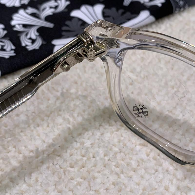 Chrome Hearts Crystal 49mm Silver-tone Unisex Eyeglasses