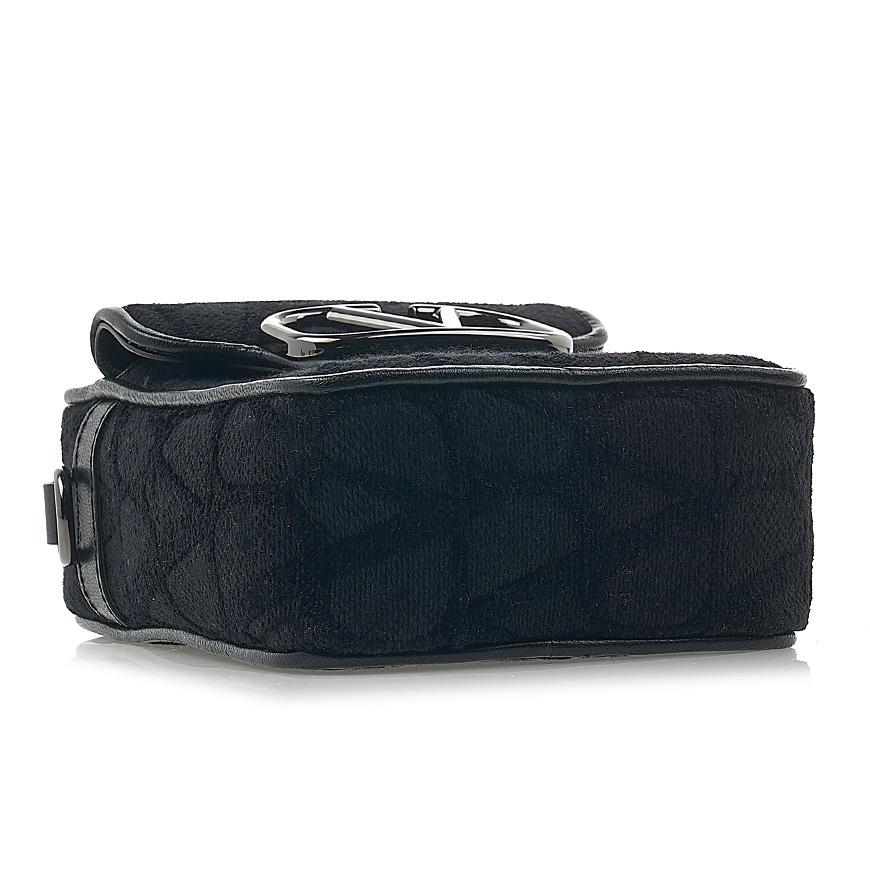 VALENTINO Iconography V Logo Crossbody Bag Black Unisex