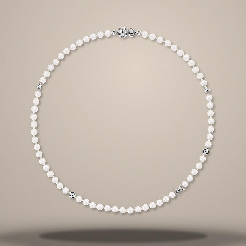 Louis Vuitton Monogram Slim Pearls Necklace, 45.5cm Length