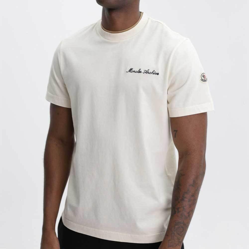 Moncler Logo Embroidered Cotton T-Shirt for Men 8C00015 89AYY 060