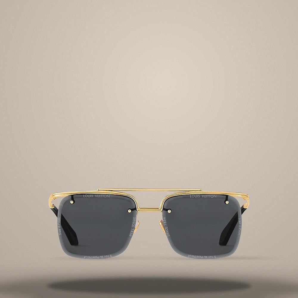 Louis Vuitton Black LV Super Vision Light Large Square Sunglasses Z2891U
