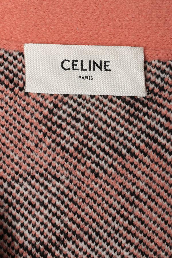 CELINE Artist Jacquard Brushed Cotton-Wool Cardigan Pink