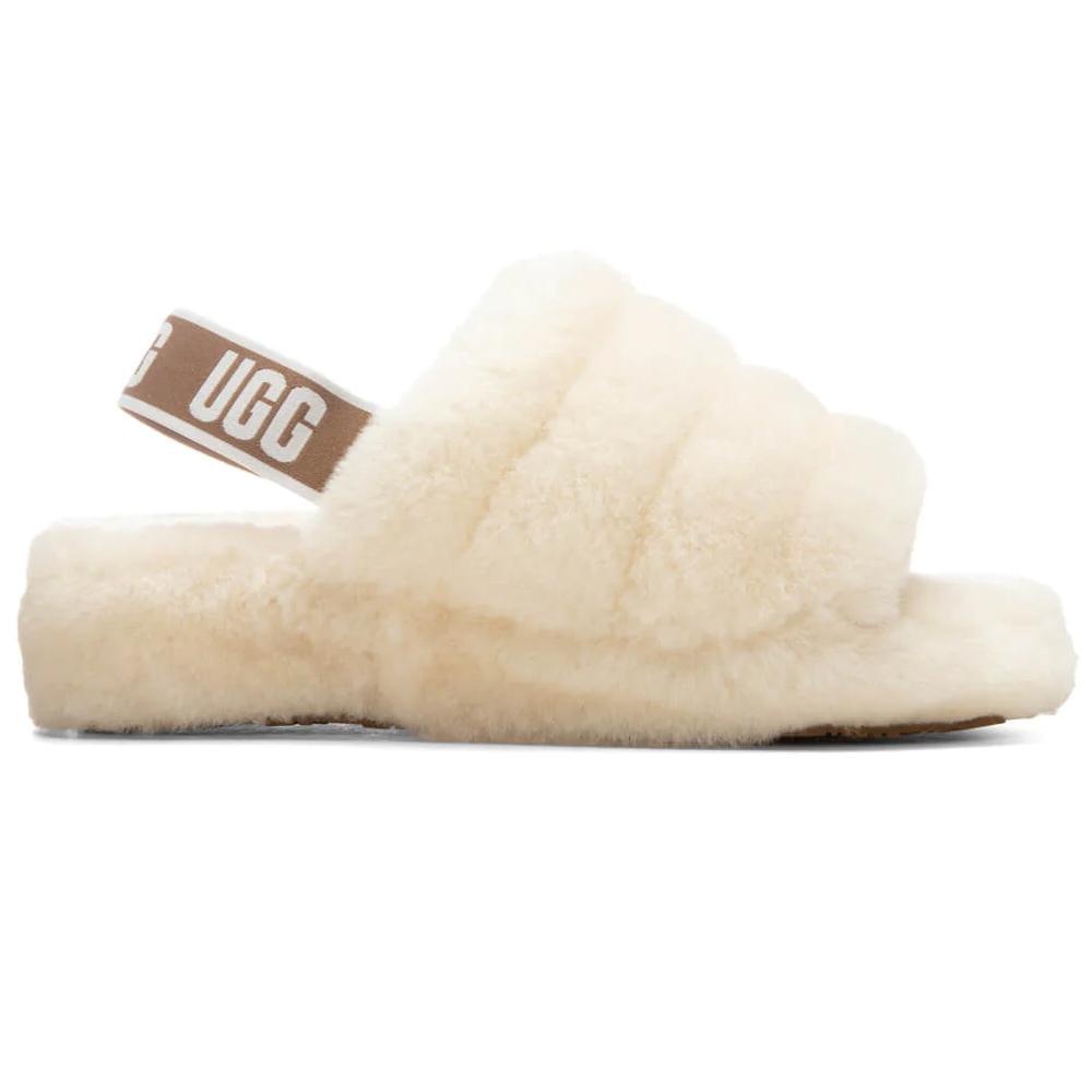 Ugg Natural Fluff Yeah Faux Fur Slide Sandals 1095119 NAT