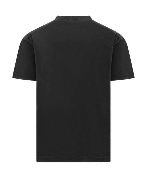 STONE ISLAND FISSATO Effect Cotton Jersey T-Shirt Black Men