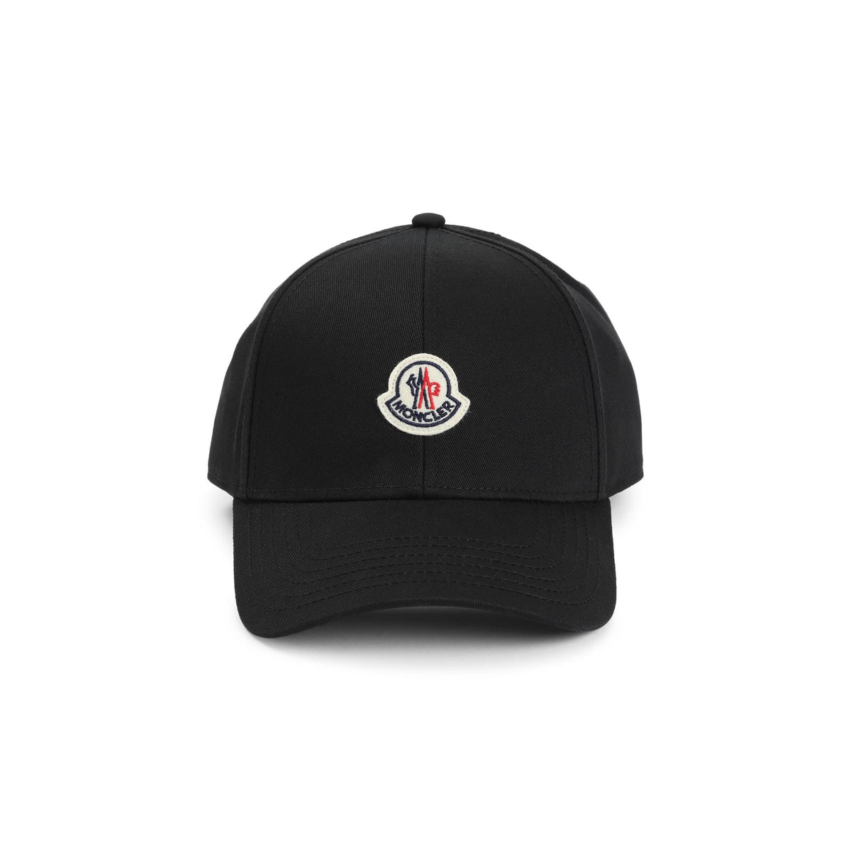 Moncler Black Cotton Logo Baseball Cap