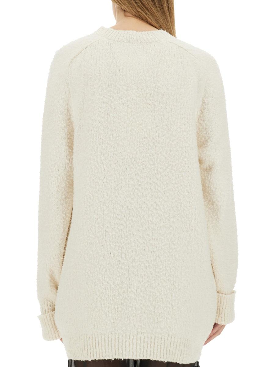 Maison Margiela Wool Blend White Cardigan
