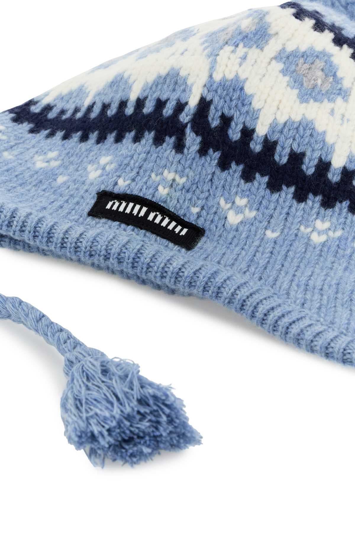 Miu Miu Black Wool Beanie Hat