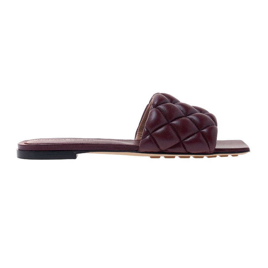 Bottega Veneta Padded Flat Leather Sandals Brown Women’s Slides