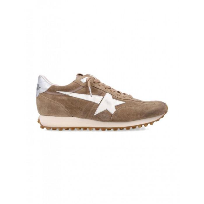 GOLDEN GOOSE Marathon Suede Upper White Star Low-Top Sneakers