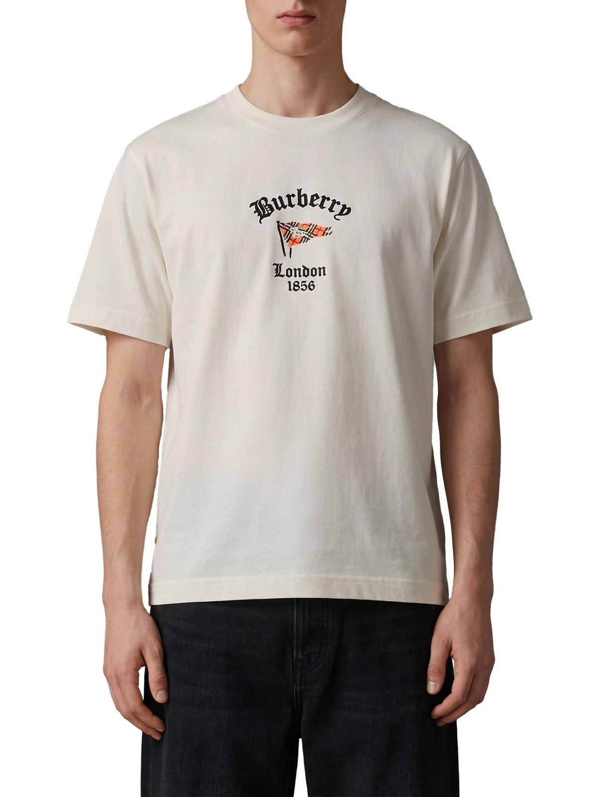 BURBERRY Short Sleeve Cotton T-Shirt Navy Men