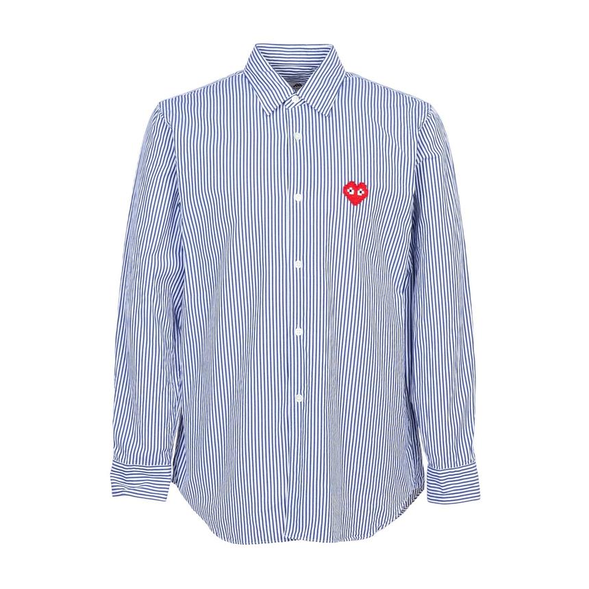 Comme des Garcons Invader Pixel Patch Stripe Men’s Long Sleeve Shi AZ B024 051 1