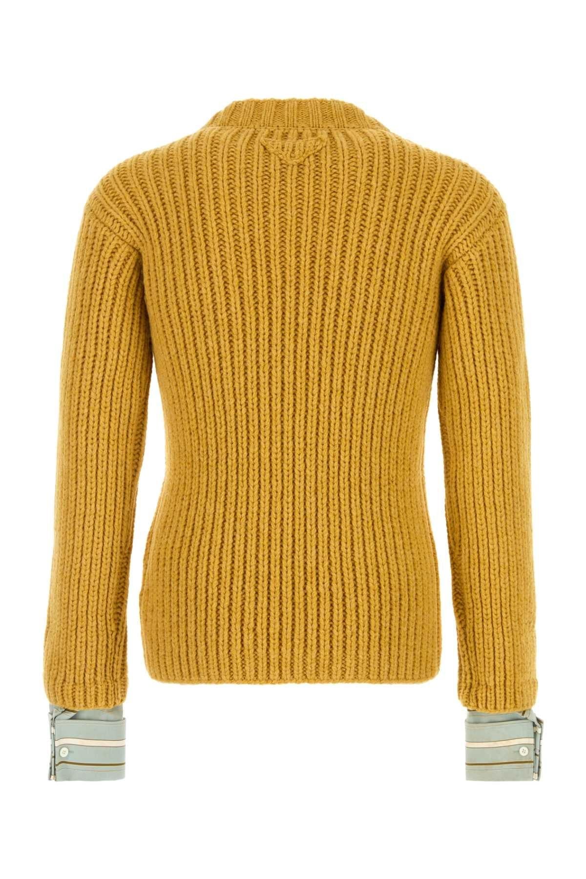 PRADA Black Wool Crewneck Knit Sweater for Men
