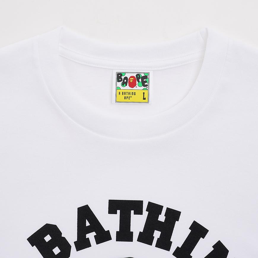 BAPE Men’s Glitch Camo College T-Shirt White 001TEM301031 MWH0