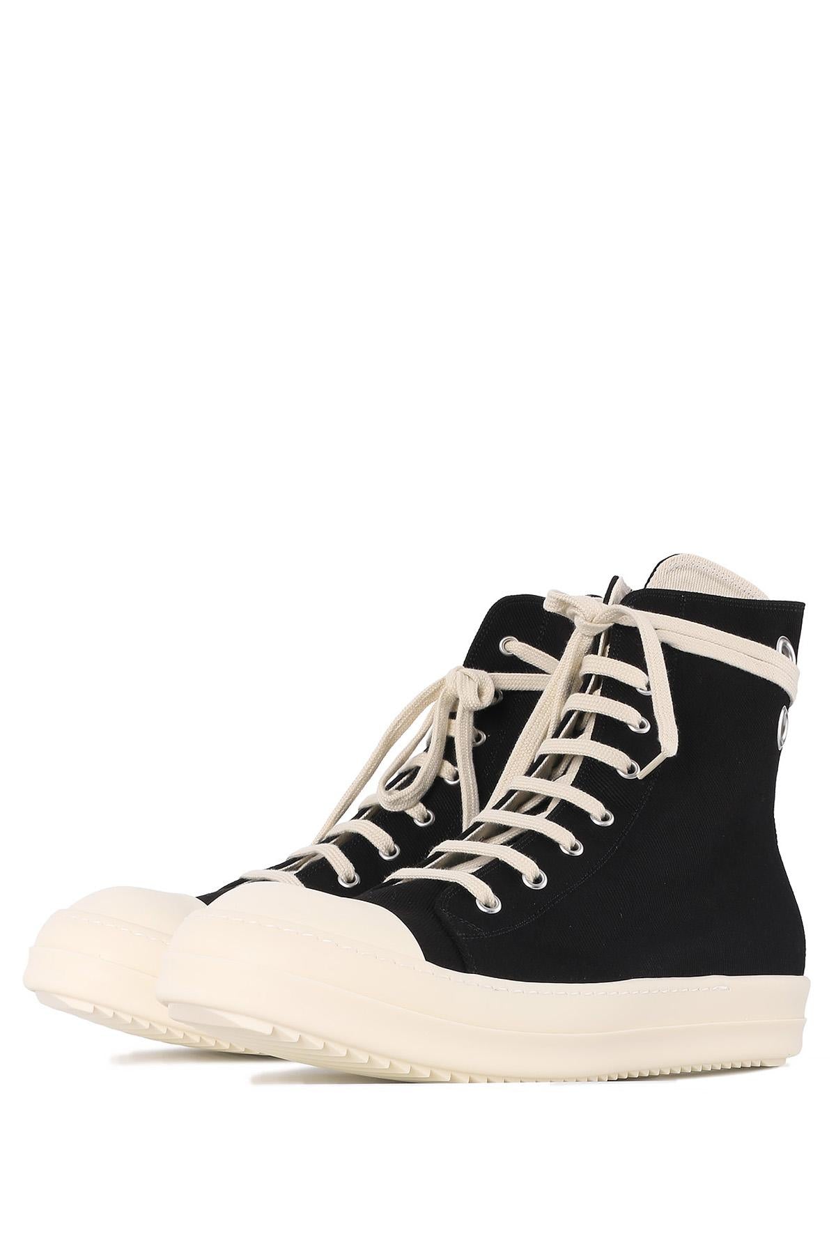 Rick Owens DRKSHDW Overdyed Denim Eyelet High-Top Sneakers B DU01E3800 DOES1 911