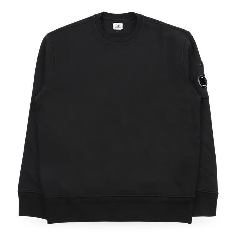 CP Company Lens Logo Crewneck Sweatshirt Black Men SS036A 110044G 999