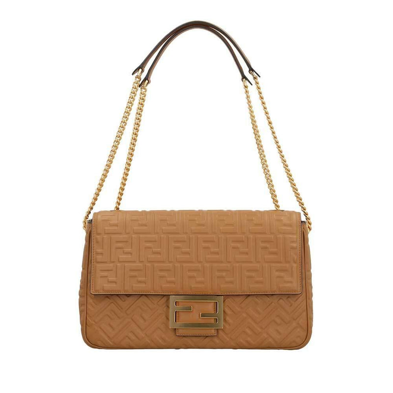 FENDI Baguette Chain Medium Nappa Leather Crossbody Bag Women