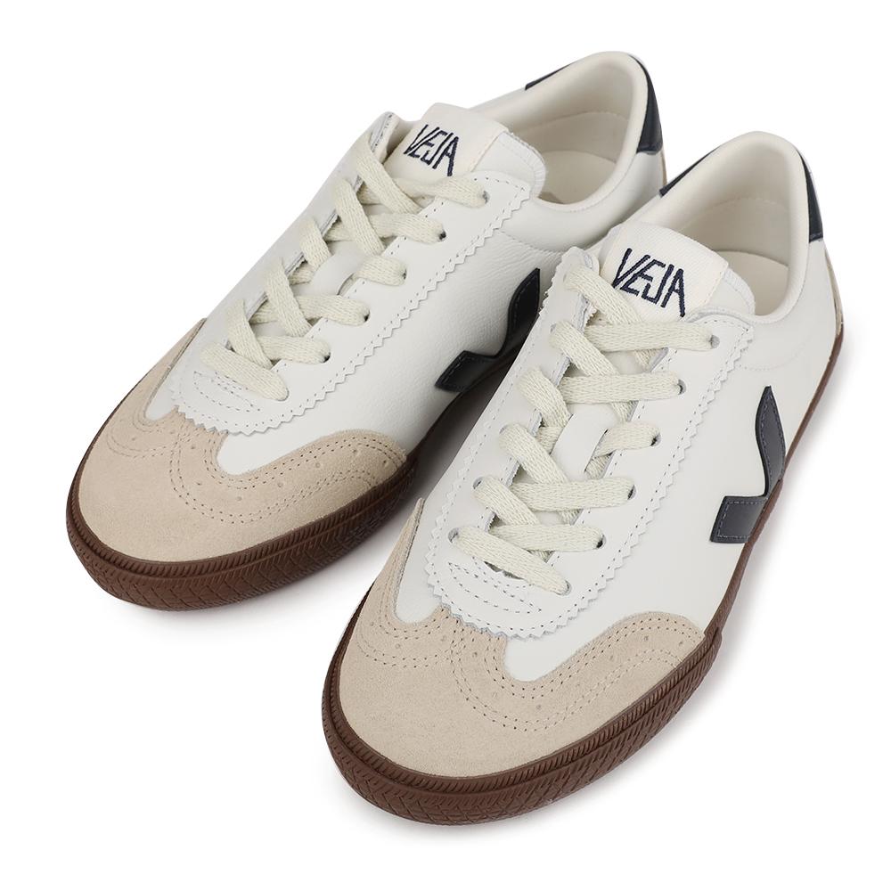 VEJA Volley Leather White Nautico Bark Low-Top Sneakers VO200353 1A