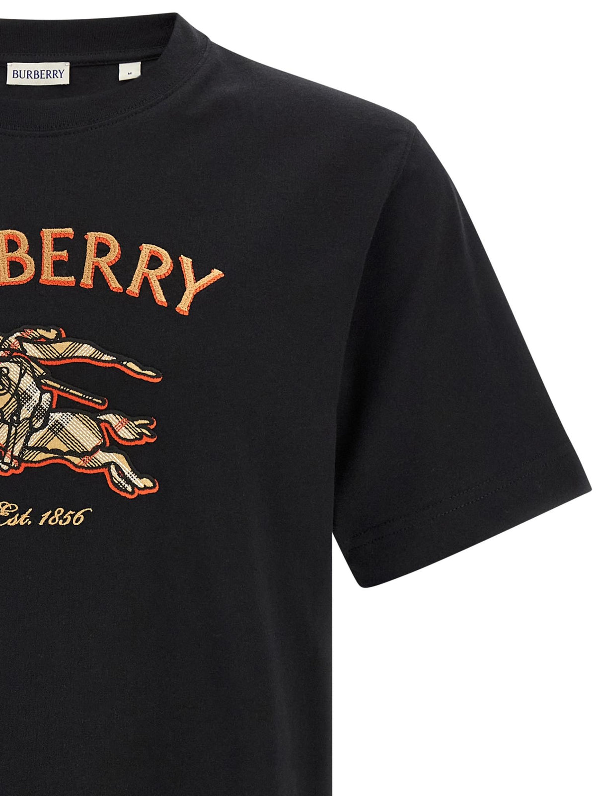 BURBERRY Black Short Sleeve Logo T-Shirt for Men