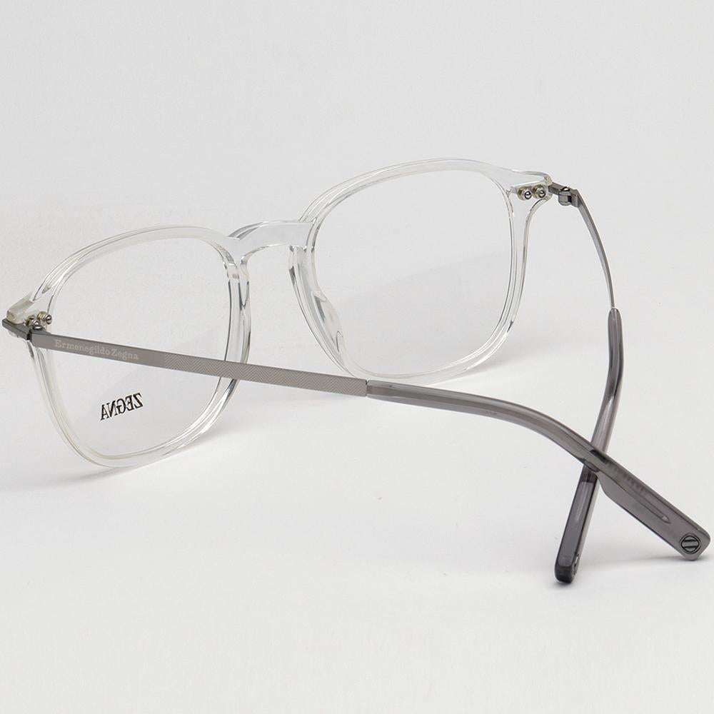 Zegna Transparent Acetate Square Eyeglass Frames Unisex EZ5229 026