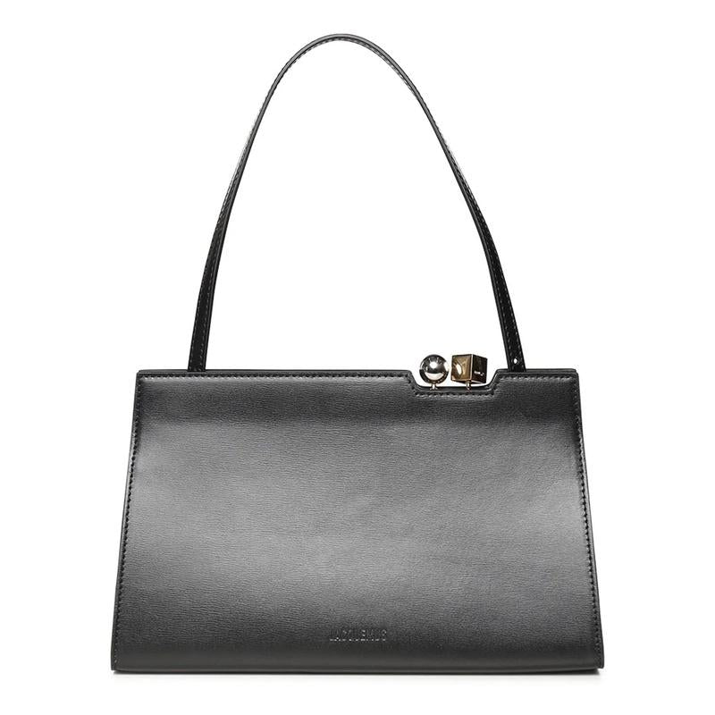 JACQUEMUS Le Salon Shoulder Bag Black Leather