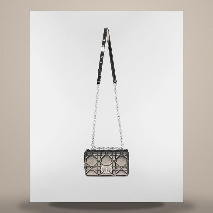 DIOR Soft Caro Small Bag Black Macro Cannage Lambskin Shoulder Bag