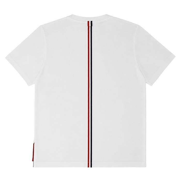 THOM BROWNE Center Back Stripe Piqué Relaxed Fit Short Sleeve T-Shirt