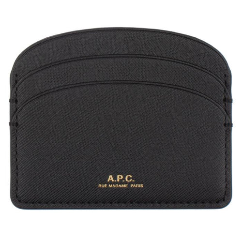 A.P.C. Demi-Lune Leather Card Holder Black Unisex