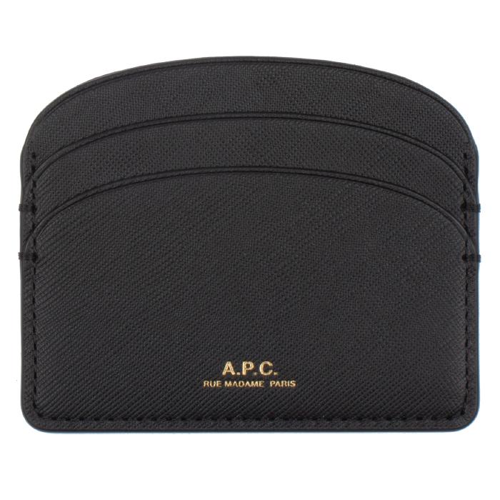 A.P.C. Demi-Lune Leather Card Holder Black Unisex
