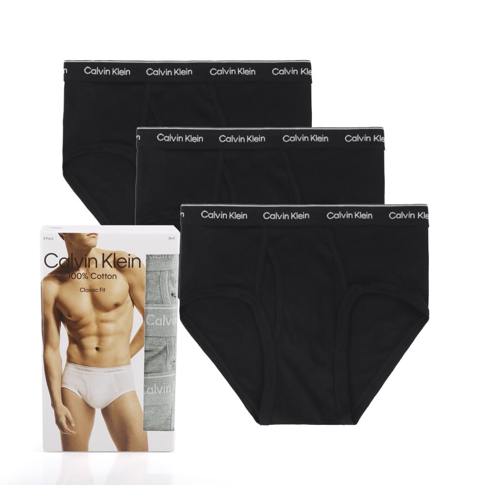 Calvin Klein Cotton Classic Briefs Black 3-Pack Men’s Underwear NB3999 001