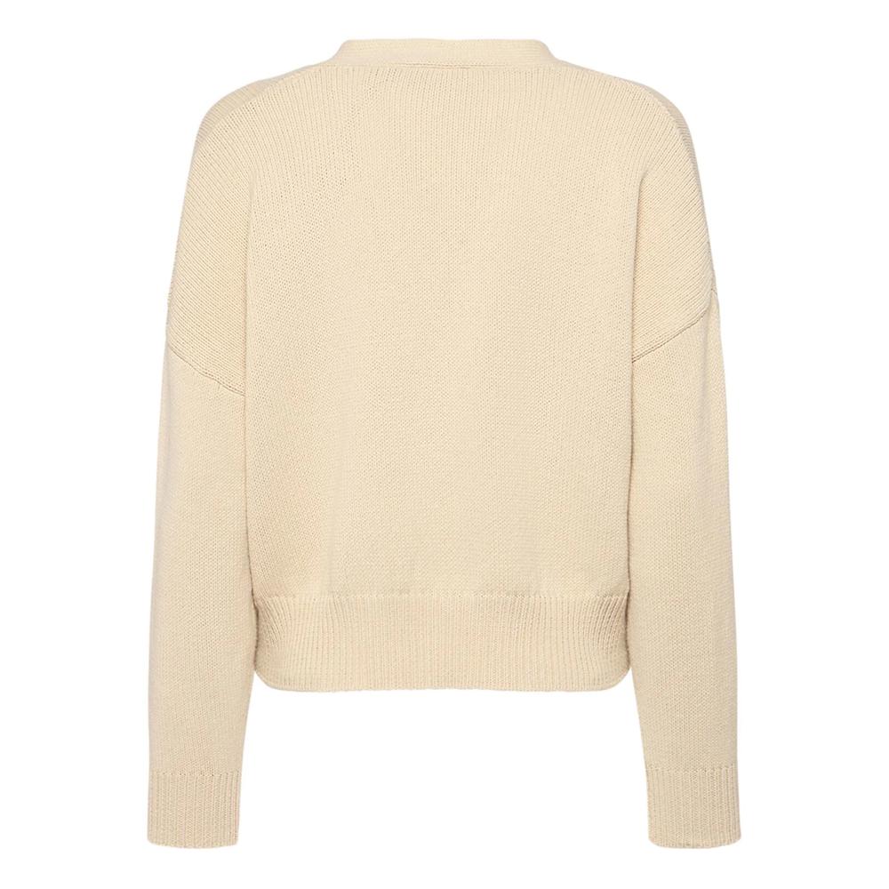 Max Mara Beige V-Neck Knit Cardigan 2425346021 001