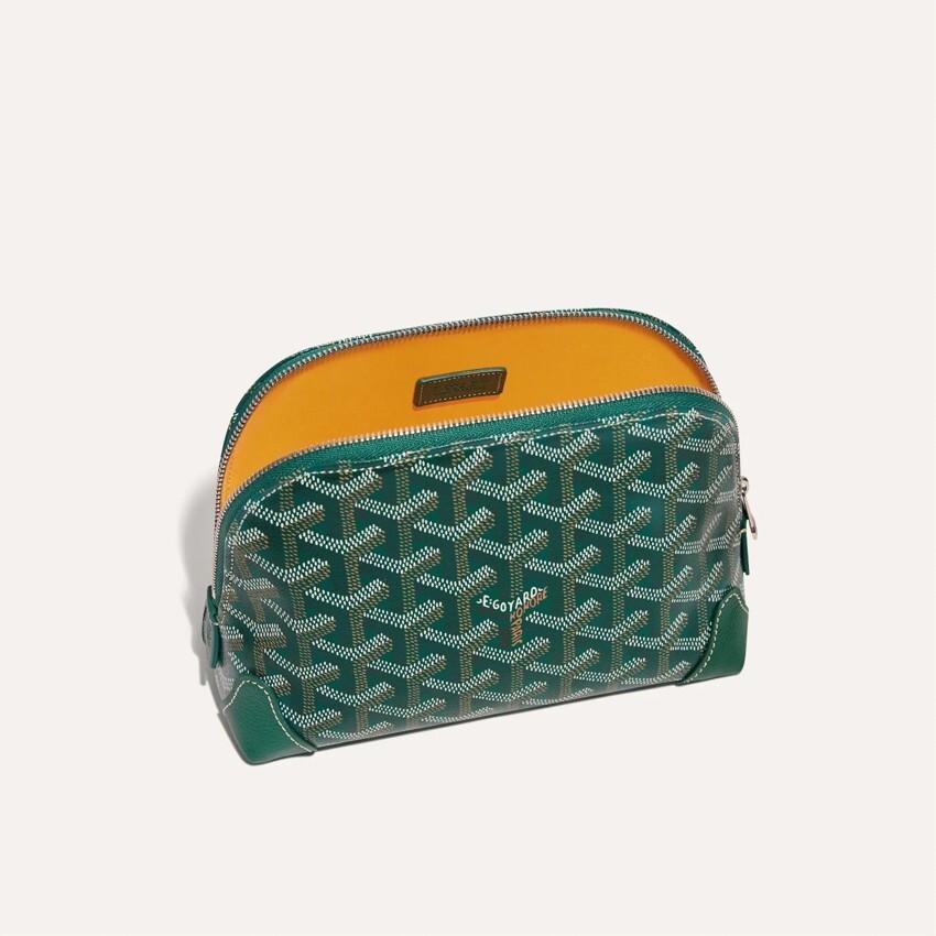 GOYARD Green Vendôme Unisex Cosmetic Pouch Clutch VENDOTPMLTY09 CL09